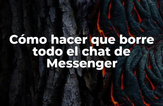 Cómo Hacer que Borre Todo el Chat de Messenger