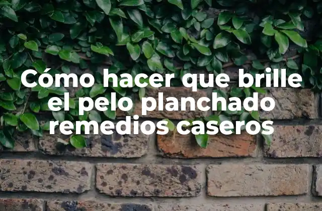 Cómo Hacer que Brille el Pelo Planchado Remedios Caseros