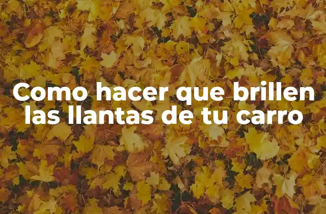 Como Hacer que Brillen las Llantas de Tu Carro