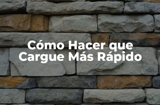 Cómo Hacer que Cargue Más Rápido
