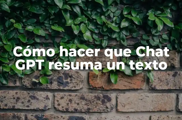 Cómo Hacer que Chat Gpt Resuma un Texto