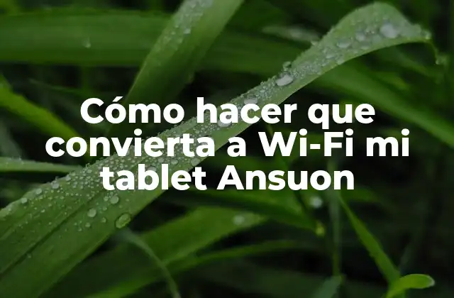 Cómo hacer que convierta a Wi-Fi mi tablet Ansuon
