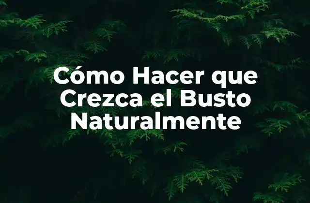 Cómo Hacer que Crezca el Busto Naturalmente