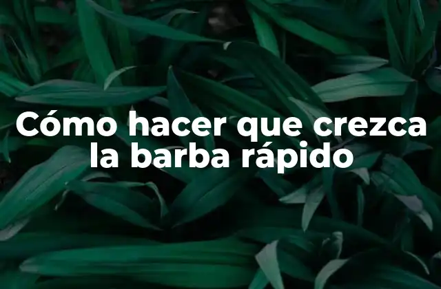 Cómo Hacer que Crezca la Barba Rápido