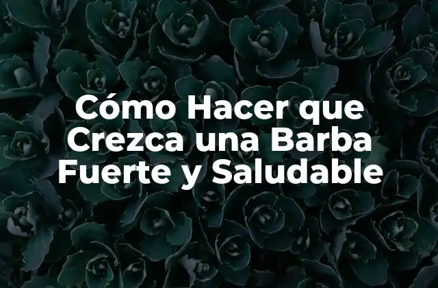 Cómo Hacer que Crezca una Barba Fuerte y Saludable