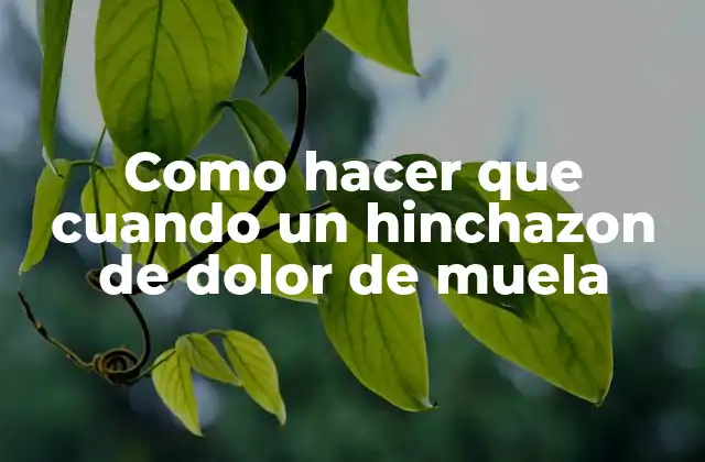 Como Hacer que Cuando un Hinchazon de Dolor de Muela