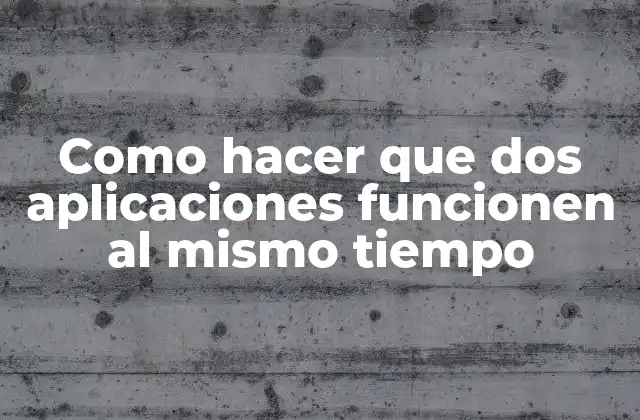 Como Hacer que Dos Aplicaciones Funcionen Al Mismo Tiempo
