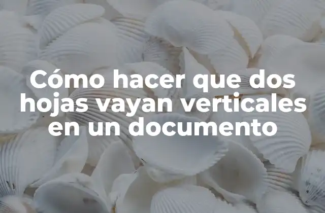 Cómo Hacer que Dos Hojas Vayan Verticales en un Documento