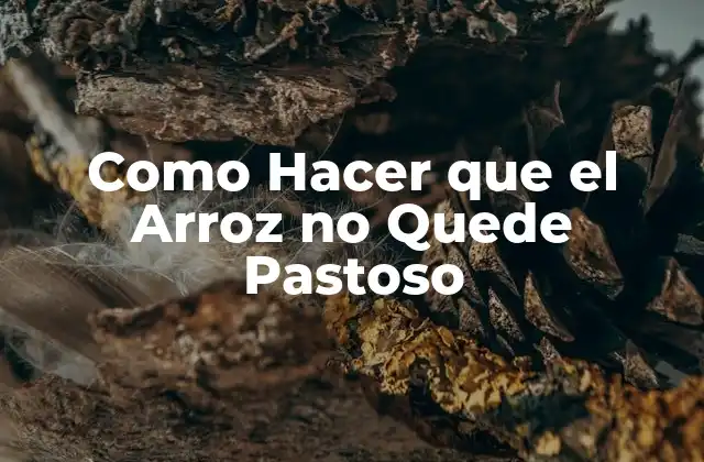 Como Hacer que el Arroz No Quede Pastoso