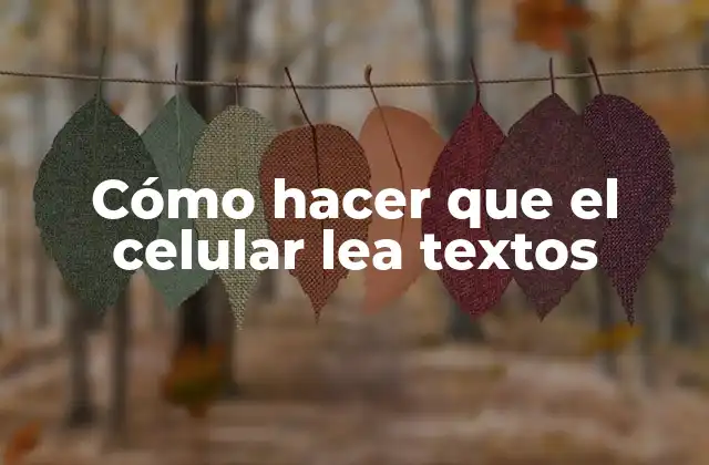 Cómo hacer que el celular lea textos
