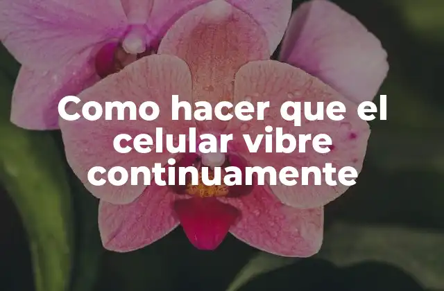 Como Hacer que el Celular Vibre Continuamente