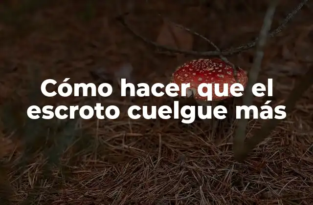 Cómo Hacer que el Escroto Cuelgue Más