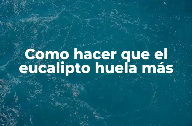 Como Hacer que el Eucalipto Huela Más