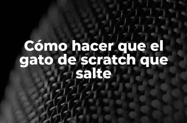 Cómo Hacer que el Gato de Scratch que Salte