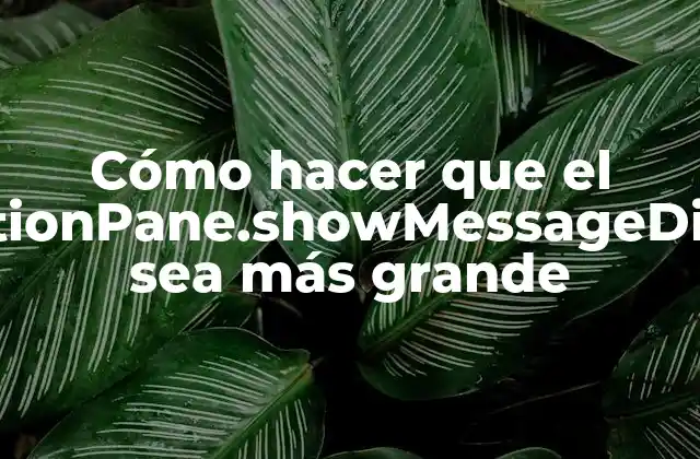 Cómo Hacer que el Joptionpane.showmessagedialog Sea Más Grande