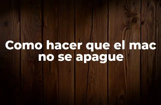 Como Hacer que el Mac No Se Apague 2 ¿Qué es la configuración de energía del Mac y cómo se utiliza?