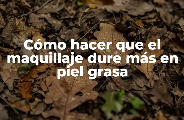 Cómo Hacer que el Maquillaje Dure Más en Piel Grasa