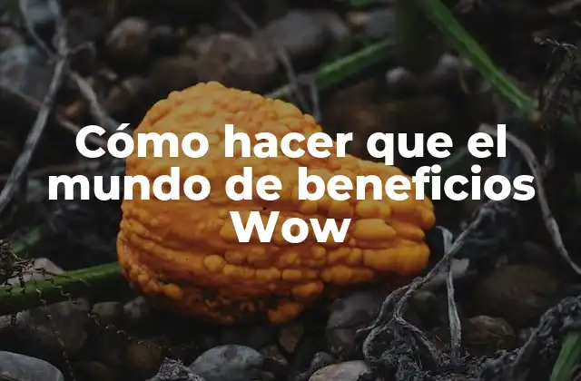 Cómo Hacer que el Mundo de Beneficios Wow