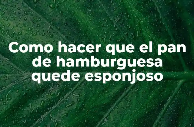 Como Hacer que el Pan de Hamburguesa Quede Esponjoso