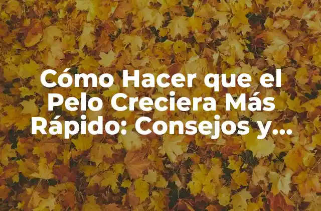 Cómo Hacer que el Pelo Creciera Más Rápido: Consejos y Trucos para un Crecimiento Sano