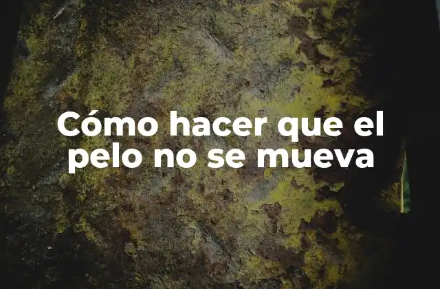 Cómo Hacer que el Pelo No Se Mueva