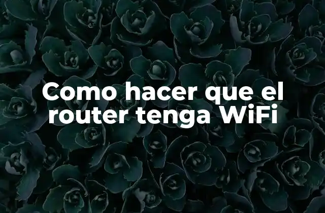 Como Hacer que el Router Tenga Wifi