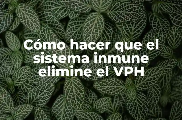 Cómo Hacer que el Sistema Inmune Elimine el Vph