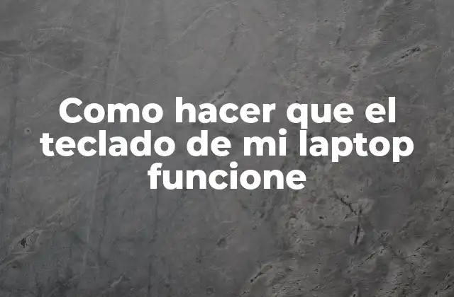 Como Hacer que el Teclado de Mi Laptop Funcione