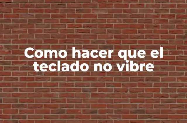 Como Hacer que el Teclado No Vibre