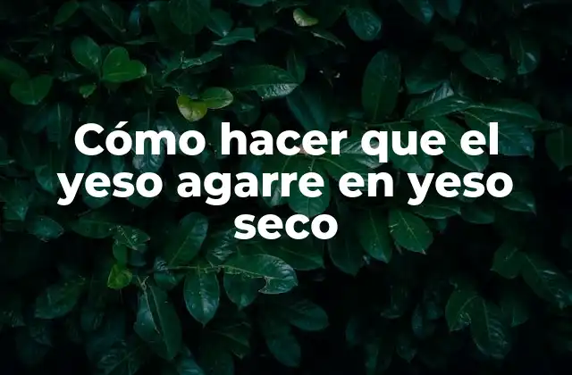 Cómo Hacer que el Yeso Agarre en Yeso Seco