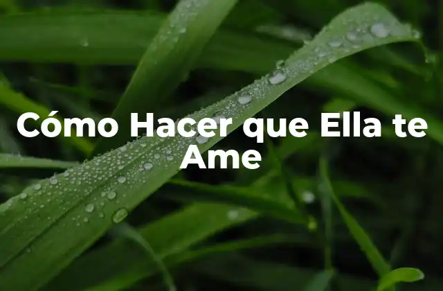 Cómo Hacer que Ella te Ame