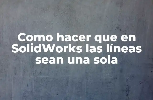Como Hacer que en Solidworks las Líneas Sean una Sola