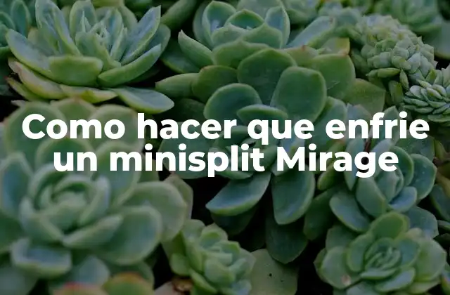 Como Hacer que Enfrie un Minisplit Mirage