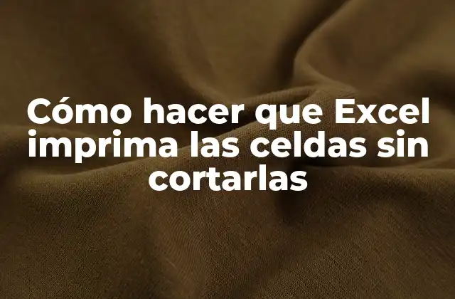Cómo Hacer que Excel Imprima las Celdas sin Cortarlas