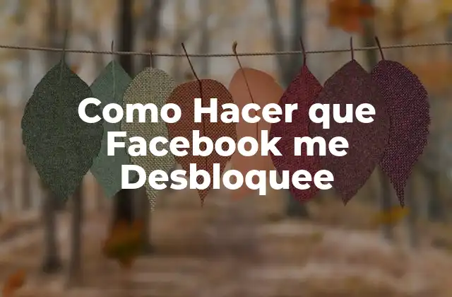Como Hacer que Facebook Me Desbloquee
