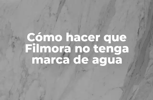 Cómo Hacer que Filmora No Tenga Marca de Agua
