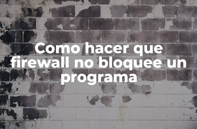 Como Hacer que Firewall No Bloquee un Programa