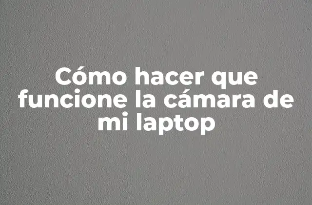 Cómo Hacer que Funcione la Cámara de Mi Laptop