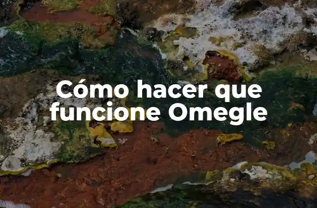 Cómo Hacer que Funcione Omegle