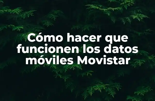 Cómo Hacer que Funcionen los Datos Móviles Movistar