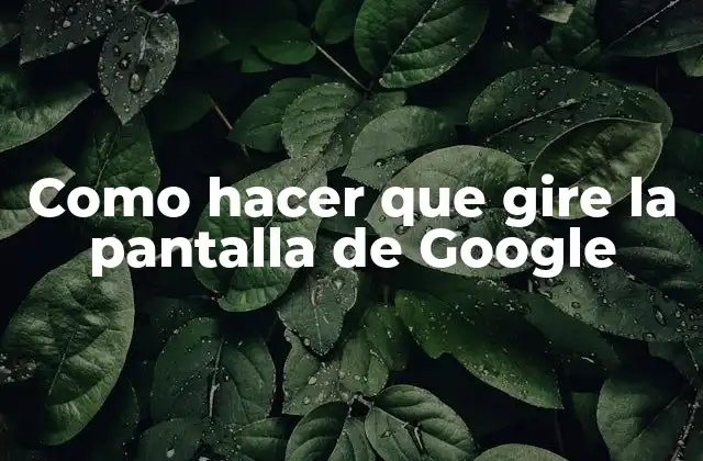 Como Hacer que Gire la Pantalla de Google
