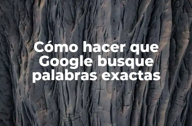 Cómo Hacer que Google Busque Palabras Exactas