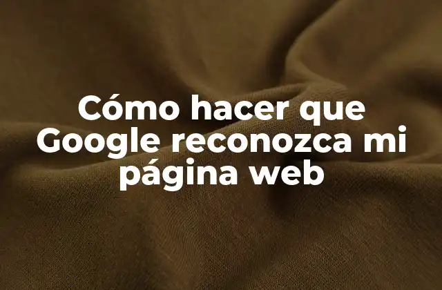 Cómo Hacer que Google Reconozca Mi Página Web