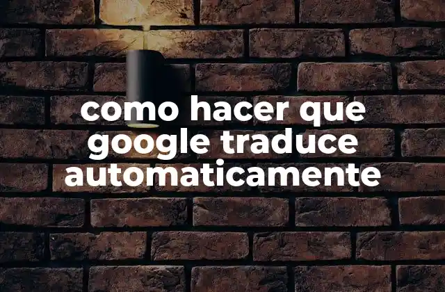 Como Hacer que Google Traduce Automaticamente