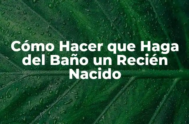 Cómo Hacer que Haga Del Baño un Recién Nacido