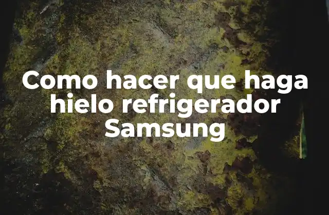 Como Hacer que Haga Hielo Refrigerador Samsung
