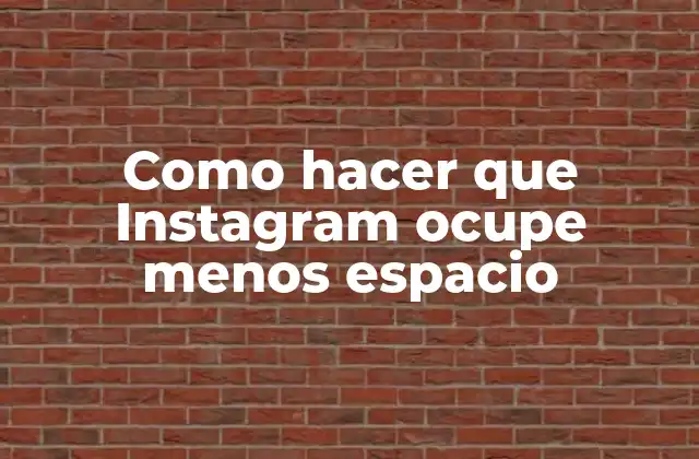 Como Hacer que Instagram Ocupe Menos Espacio