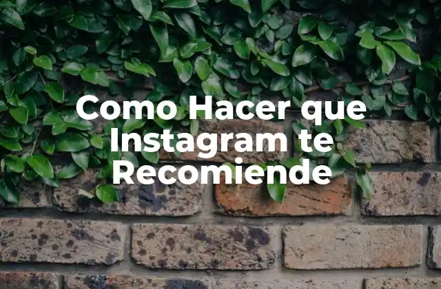 Como Hacer que Instagram Te Recomiende