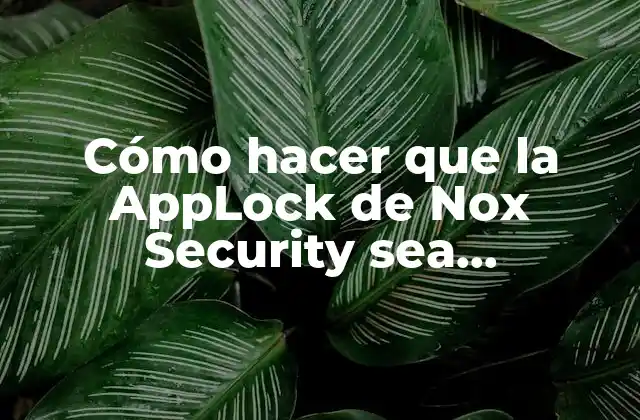 Cómo Hacer que la Applock de Nox Security Sea Permanente
