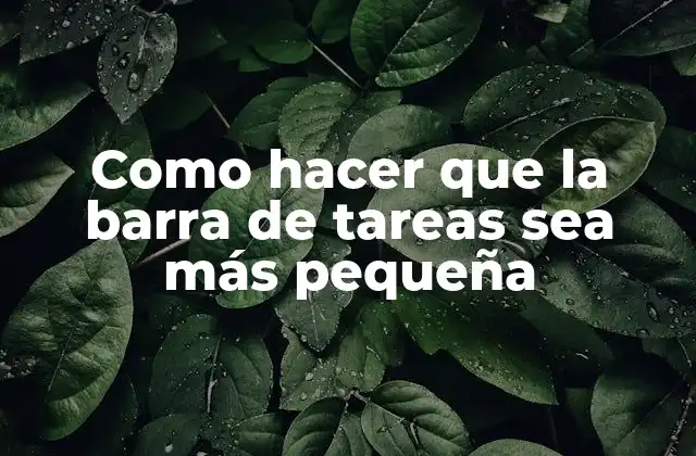 Como Hacer que la Barra de Tareas Sea Más Pequeña